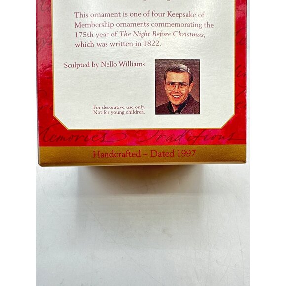 Hallmark 1997 Happy Christmas to All Keepsake Membership Santa Sleigh Ornament - Picture 10 of 10